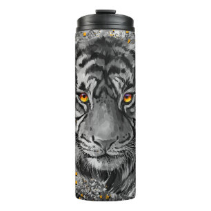 Garrafa Térmica Olhos de Tigre Laranja Tigre térmico colorido