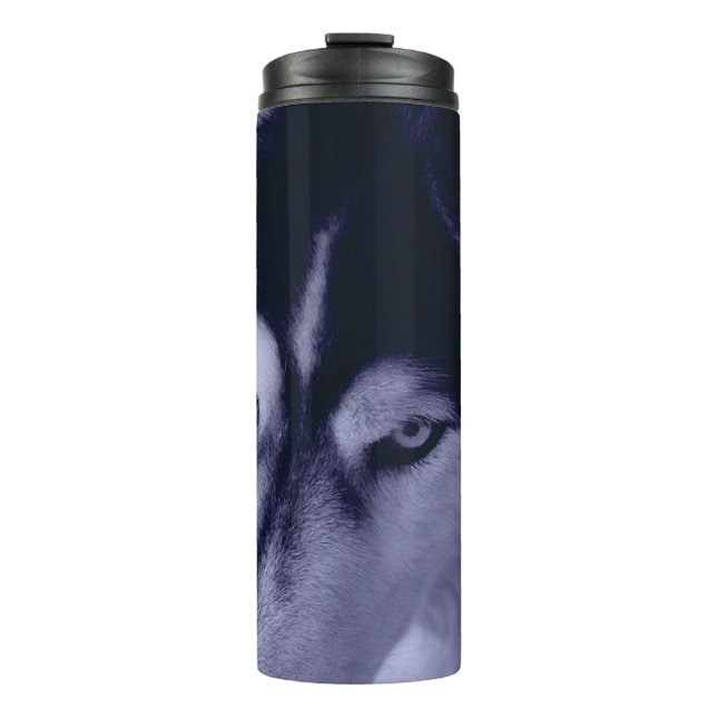 Garrafa Térmica Olhos Ferozes de Husky Siberiano (Frente)
