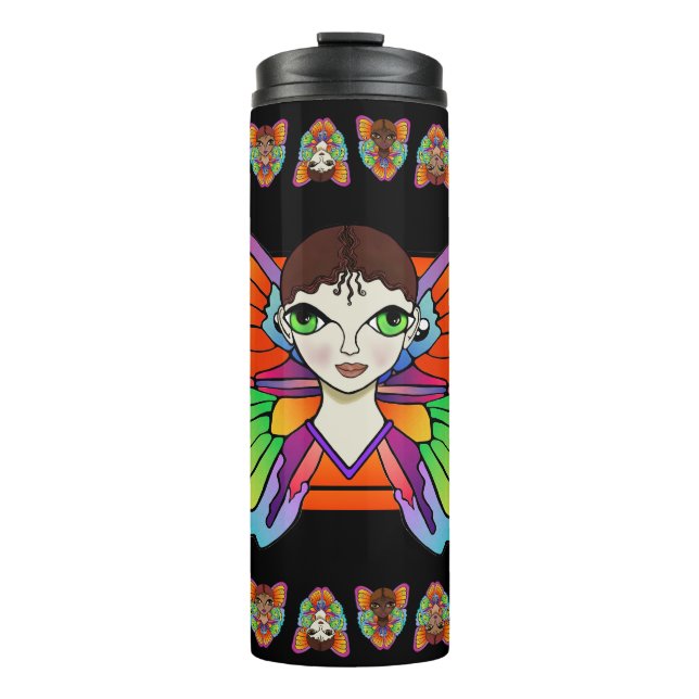 Garrafa Térmica Olhos Grandes e Asas Borboletas (Frente)