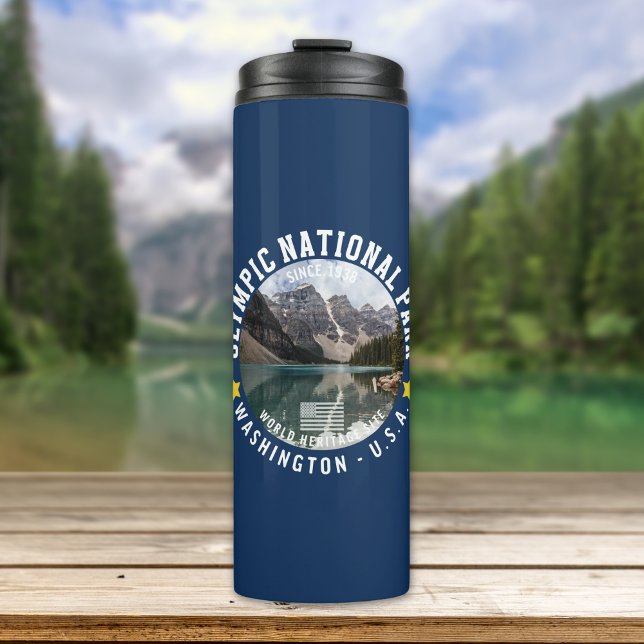 Garrafa Térmica Olympic Naional Park Photo Forest Landscape (Criador carregado)