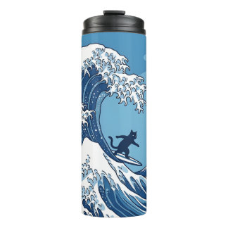 Garrafa Térmica Onda Cheia, Kanagawa – O Gato Surfista da Grande O