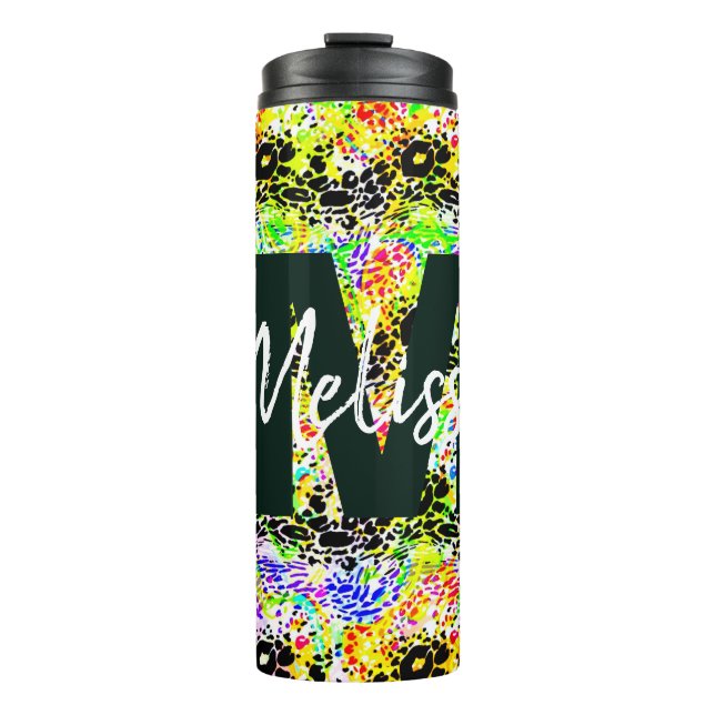Garrafa Térmica Onda Colorida Personalizada (Frente)