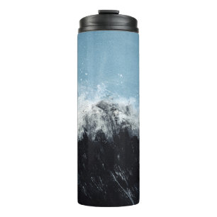 Garrafa Térmica Onda marítima: design pintado à mão