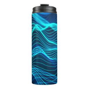Garrafa Térmica Ondas neon de numerosas linhas de abstrato e linha