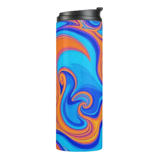 Garrafa Térmica Ondas Psicodélicas Coloridas (Giro à esquerda)