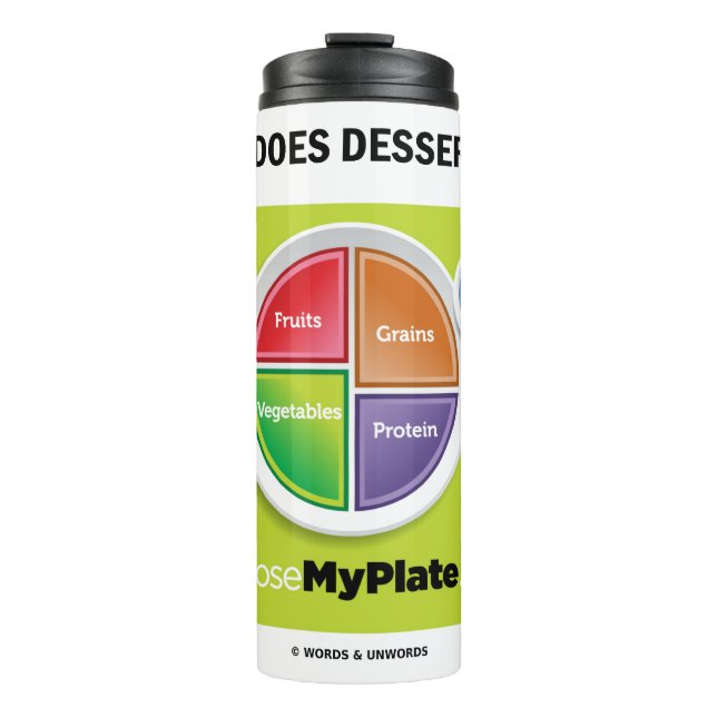 Garrafa Térmica Onde Dessert Ajustado? Humor da MyPlate (Frente)