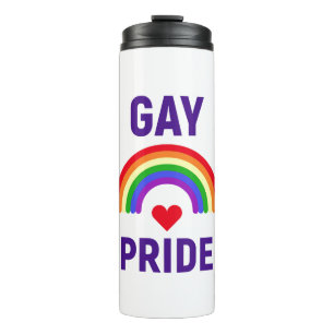 Garrafa Térmica Orgulho gay Coração e arco-íris