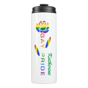 Garrafa Térmica Orgulho gay Rainbow Flag Rosa Personalizado