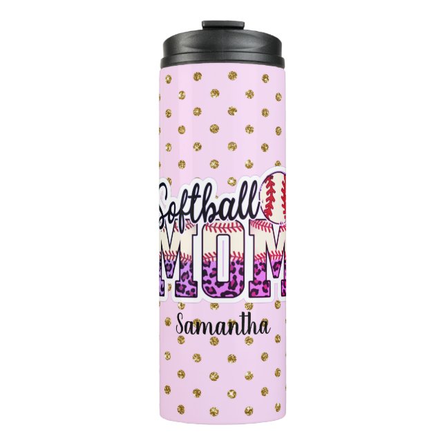 Garrafa Térmica Orgulhosa Softball Mãe Life (Frente)