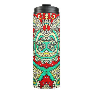 Garrafa Térmica Ornamento arabesco neon: estilo 80.