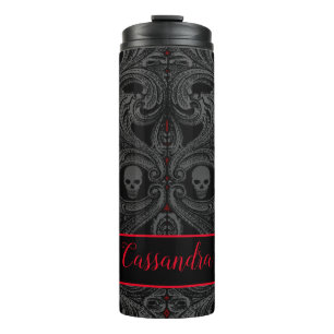 Garrafa Térmica Ornamento de Cinzas de gótico com Personalização d