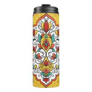 Garrafa Térmica Ornamento Floral: Motifs Turcos Indianos.