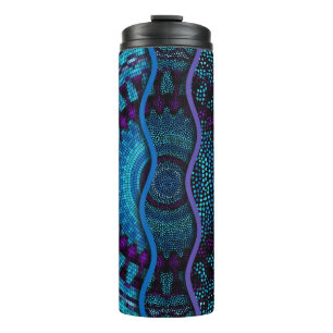 Garrafa Térmica Ornate seamless texture background. Relief waves o