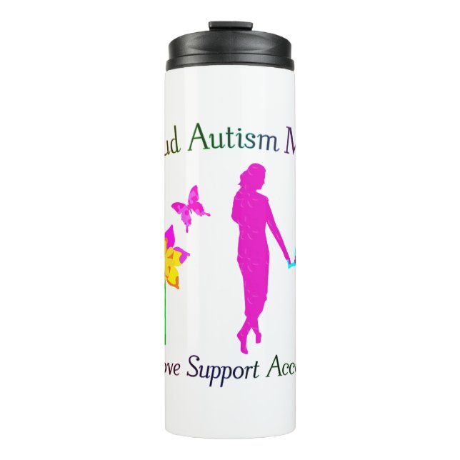 Garrafa Térmica Ororgulhoso Autismo Mãe (Frente)
