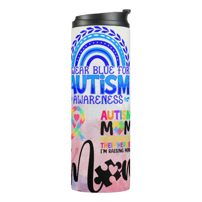 Garrafa Térmica Ororgulhoso Autismo Mãe (Giro à esquerda)