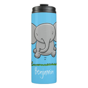 Garrafa Térmica Ótima ilustração de desenho animado de elefante be