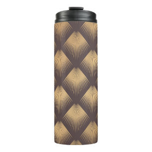 Garrafa Térmica Ouro de Art Deco: Minimalístico sem costura