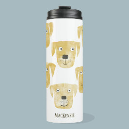 Garrafa Térmica Ouro divertido Labrador Retriever Dog Art Personal