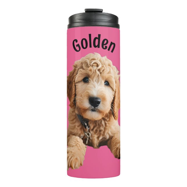 Garrafa Térmica Ouro Doodle Puppy (Frente)