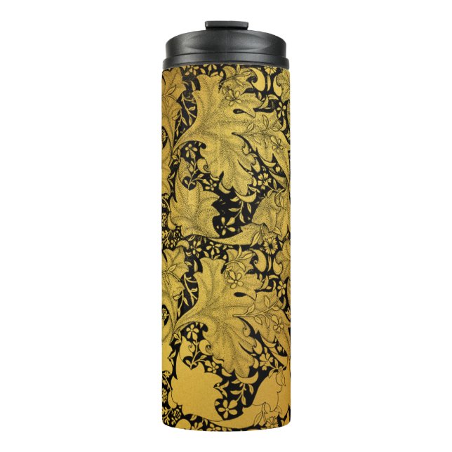 Garrafa Térmica Ouro Floral Padrão Oriental Fllower (Frente)