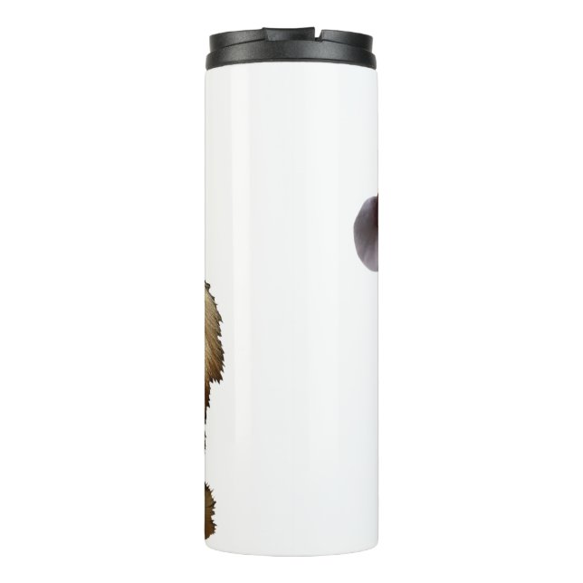 Garrafa Térmica Ouro Retriever vestindo um Chapéu do Papai Noel (Verso)