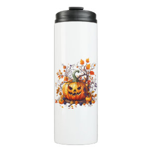 Garrafa Térmica outono Halloween abóbora engraçada