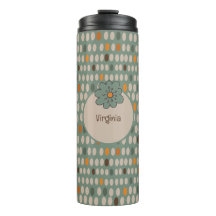 Ovalas retroativas e Flor Teal Personalizadas