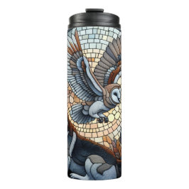 Garrafa Térmica Owl e Wolf Mosaic Nature Ai Art