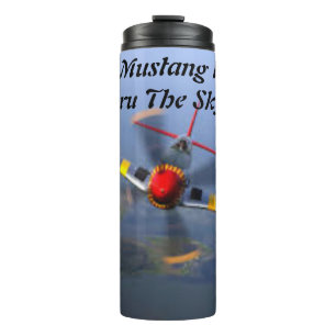Garrafa Térmica P 51 D Mustang Roaring Através Do Céu