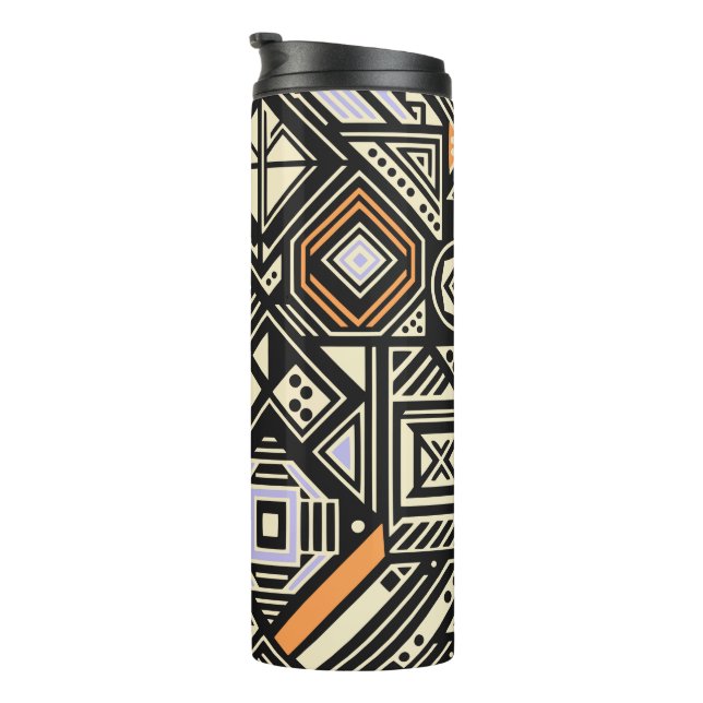 Garrafa Térmica padrão abstrato com formas geométricas (Rotação à direita)