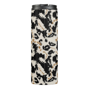 Garrafa Térmica Padrão Abstrato de Leopardo Africano Boêmio