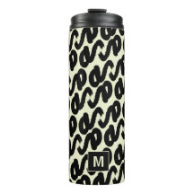Padrão abstrato elegante em preto e branco monogra