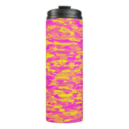 Garrafa Térmica Padrão Abstrato Rosa Laranja Amarelo