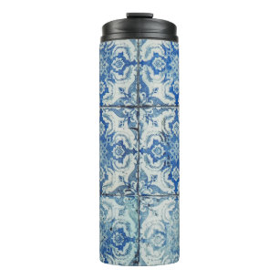 Garrafa Térmica Padrão Antiquado de Azulejos Portugueses - Azulej