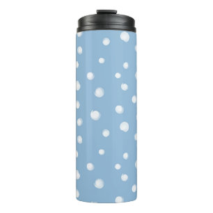 Garrafa Térmica Padrão Azul de Flocos de Neve de Aquarela