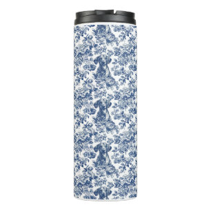 Garrafa Térmica Padrão Azul do Toile Daschund