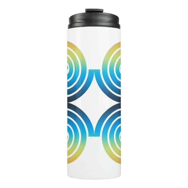 GARRAFA TÉRMICA PADRÃO AZUL VERDE ESPIRAL (Frente)