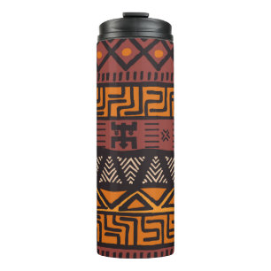 Garrafa Térmica Padrão boêmico colorido étnico tribal com genom
