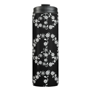 Garrafa Térmica Padrão Boho Fofo Símbolo da Paz