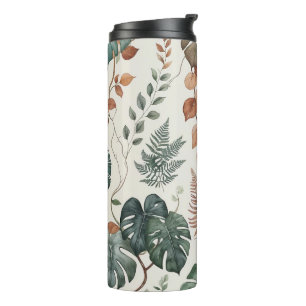 Garrafa Térmica Padrão botânico boho contínuo Flores