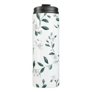 Garrafa Térmica Padrão branco de jasmim