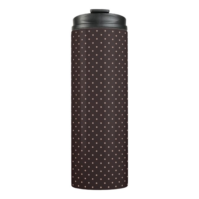 Garrafa Térmica Padrão Clássico de Bolinhas, Marrom, Bolinhas Boho (Frente)