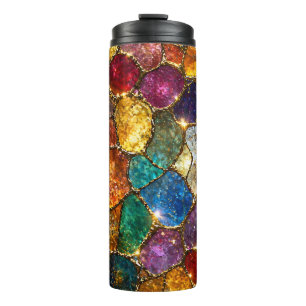 Garrafa Térmica Padrão contínuo de mosaico de cristal colorido de