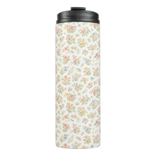 Garrafa Térmica Padrão contínuo floral delicado e fofo