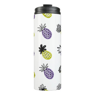 Garrafa Térmica Padrão de abacaxi sem costura