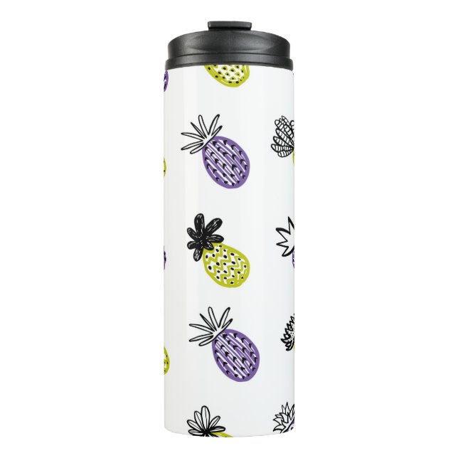 Garrafa Térmica Padrão de abacaxi sem costura (Frente)