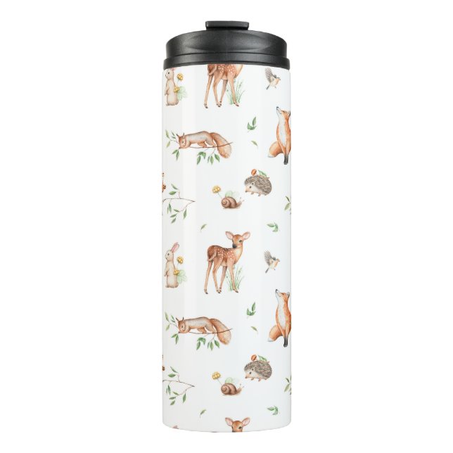 Garrafa Térmica Padrão de Amigos de Animais da Floresta Cura (Frente)