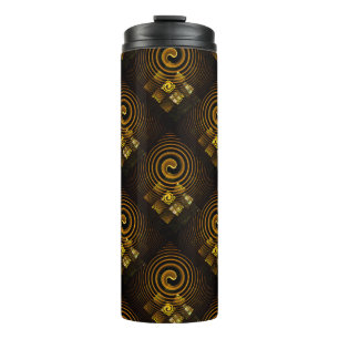 Garrafa Térmica Padrão de Arte Abstrata Boho Elegante Moderno Dour
