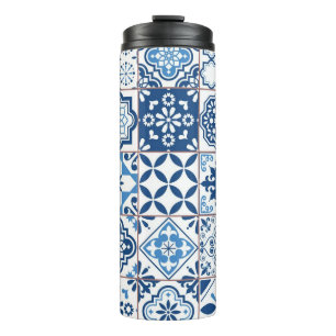 Garrafa Térmica Padrão de azulejos cerâmicos