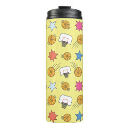 Garrafa Térmica Padrão de basquetebol divertido